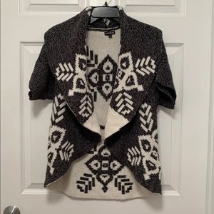 Express grey snowflake sweater knit cardigan knit